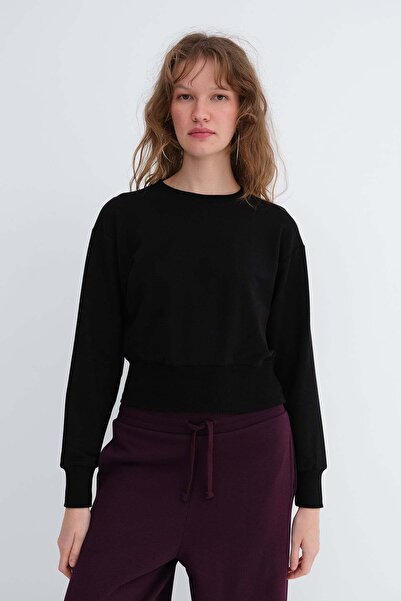 Addax Beli Corseted Crop Sweatshirt S11289