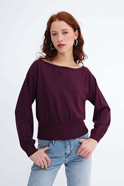 Addax Boat Neck Knitwear Sweater K10330