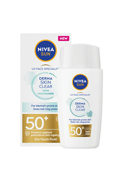NIVEA Fluid transparent pentru față cu protecție solară UV și Niacinamidă, SP...