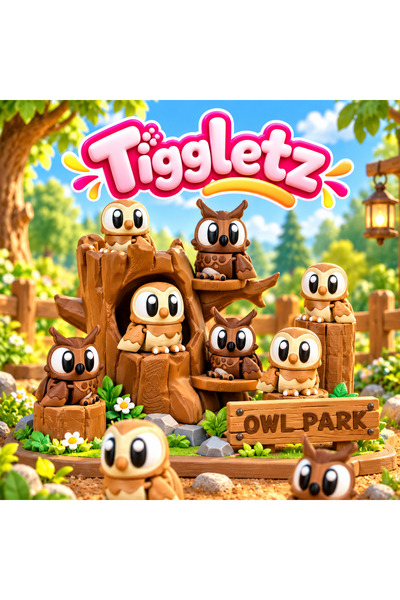 MİNİKOM TOYS Tiggletz Sevimli Baykuşlar – Baykuş Ailesi ve Ağaç Ev Oyun Seti