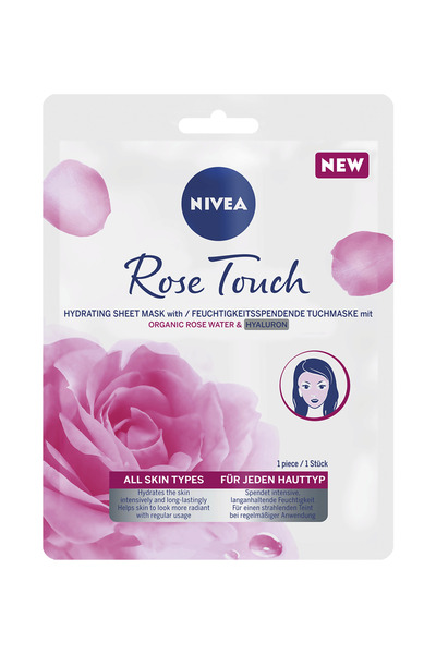 NIVEA Mască șervețel pentru îngrijirea trandafirilor cu apă de trandafiri, 1 ...