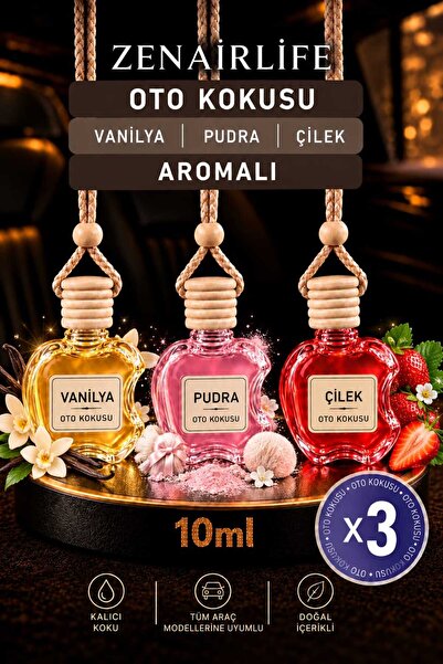 hauswert 3lü Set Oto Araç Kokusu Vanilya - Çilek - Pudra Aromalı Araba Ortam ...