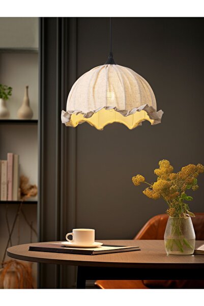 Apliqa Lampă suspendată Zane Retro Boho cu abajur textil