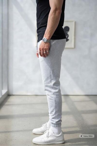 NO 601 Pantaloni de sport cu imprimeu 23 pentru bărbați, gri de vară