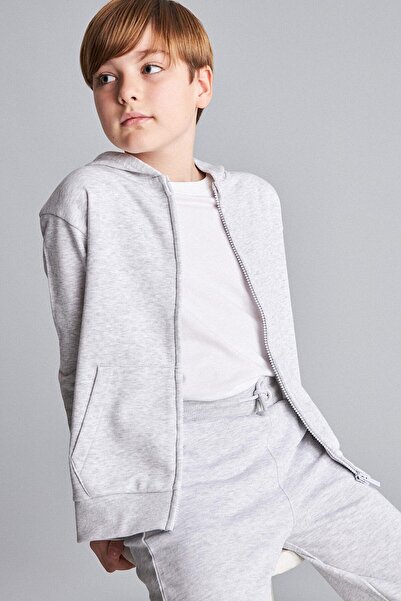 DeFacto Okul Kapüşonlu Basic Fermuarlı Cepli Sweatshirt Hırka Erkek Çocuk E95...