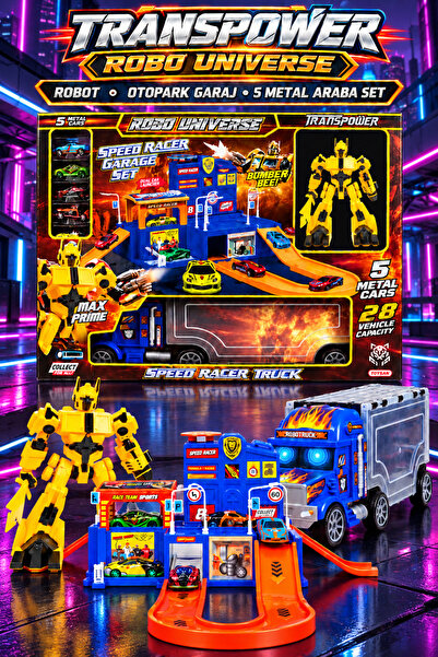 Toysan TRANSPOWER ROBO UNIVERSE - ROBOT BOMBER BEE- OTOPARK GARAJ - 5 METAL A...