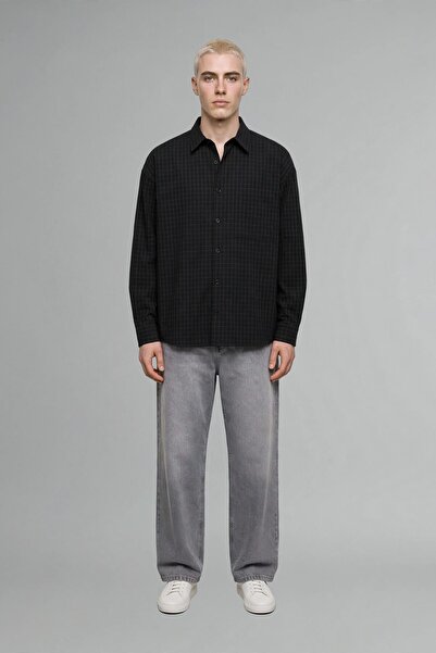DeFacto Boxy Fit Checkered Cotton Long Sleeve Shirt I7816Ax26Wn