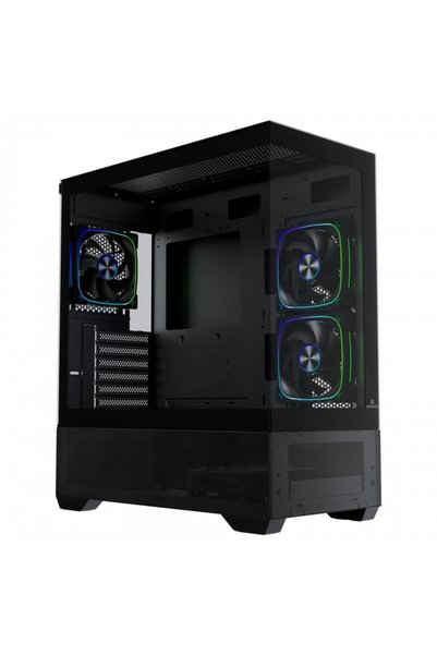 GAMEBOOSTER NYVRA ALPHA SEA VIEW ATX 3X ARGB PWM FAN 80+ BRONZE SİYAH AKVARYUM 750W GAMING KASA