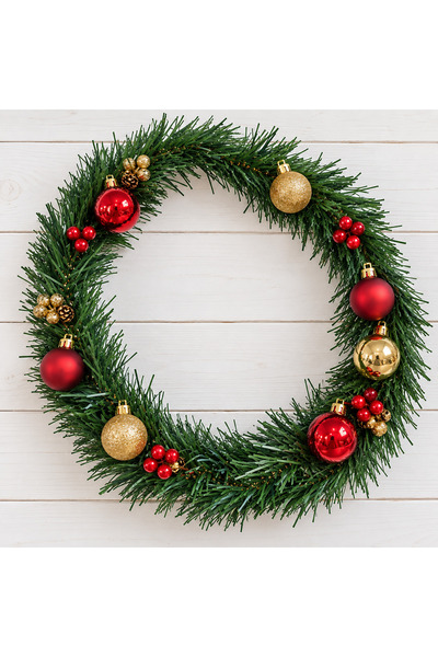 Happyland New Year's Decorated Green Garland Pine Branch Ready-made Decorativ...