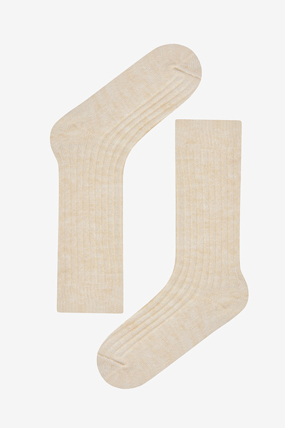 Penti Vertical Rib Beige Socks