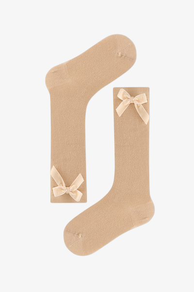 Penti Girl's Brown Ribbon Trouser Socks