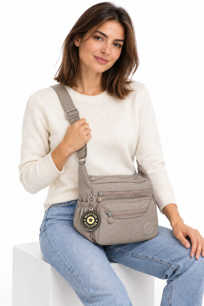 Bevitton Rucsac de școală de zi cu zi unisex din țesătură bej rezistentă la apă 4120