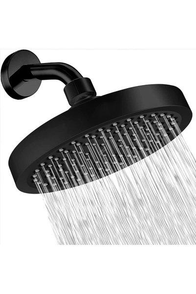 Choice Black with rod 6 Inch Round Booster Shower Set Fully Electroplated Sho...