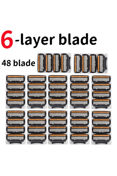 Choice 48 blades 4/8/12/24/48 Pcs 6-Blade Stainless Steel Razor for Sensitive...