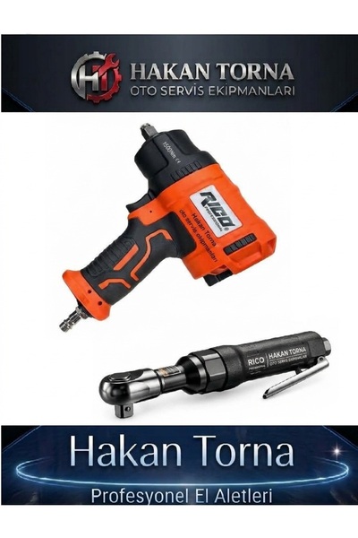 Rico 1/2 Havalı Somun Sökme Çift Çekiç 1/2 Havalı Cırcır Havalı Set