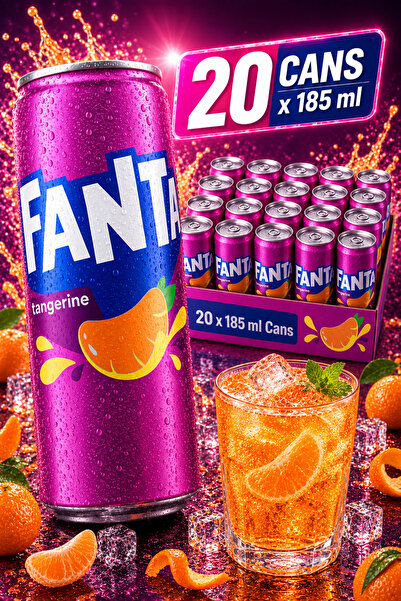 Fanta Bautura racoritoare carbogazoasa, 20x185ml, Tangerine, aroma de mandarina