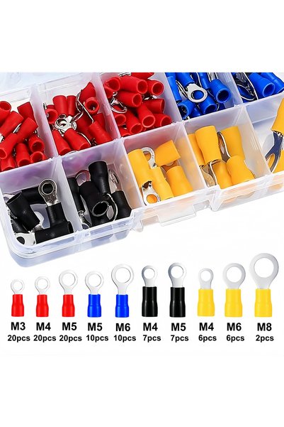 Choice1 108pcs Box-Mix Four 88/108Pcs Insulated Ring Terminals 22-10AWG (0.5-...