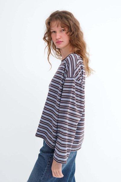 Addax Çizgili Uzun Kollu T-shirt B10754