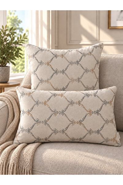 Decamor home Talya Beige Throw Pillow Cover Living Room Throw Pillow