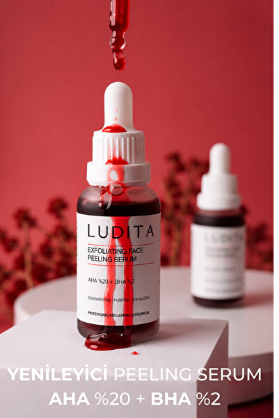 LUDITA Kırmızı Peeling Serum %20 AHA + %2 BHA - Cilt Tonu Eşitleyici