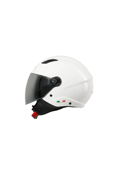 Sway SW 765 Gloss White Güneş Vizörlü Yarım Motosiklet Kaskı AYNA VİZÖR