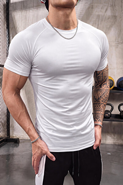 GENIUS STORE Erkek Dalgıç Kumaş Compression Spor Tişört Muscle Body Fit Gym A...