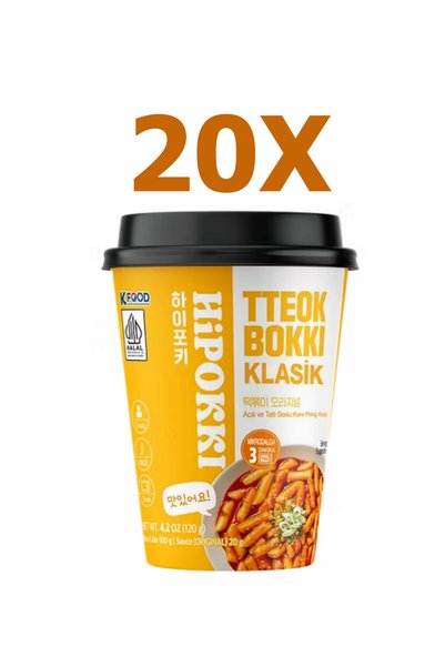SANSKORE Hipokki Acı Ve Tatlı Soslu Kore Tteokbokki Pirinç Keki 120gr 20'li Set