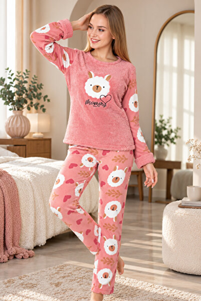 ROMEO LİFE Women's Winter Fleece Pajama Set 8038