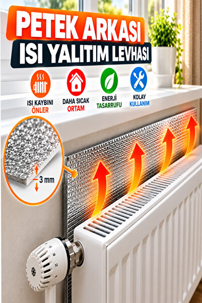 UYDEE 5 Adet Petek Kalorifer Arkası Isı Yalıtım Izolasyon Levhası Radyatör Ar...