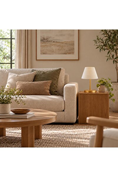 retro home design Soft İkili Gold Boyalı Krem Şapkalı Abajur Masa Lambası Modern
