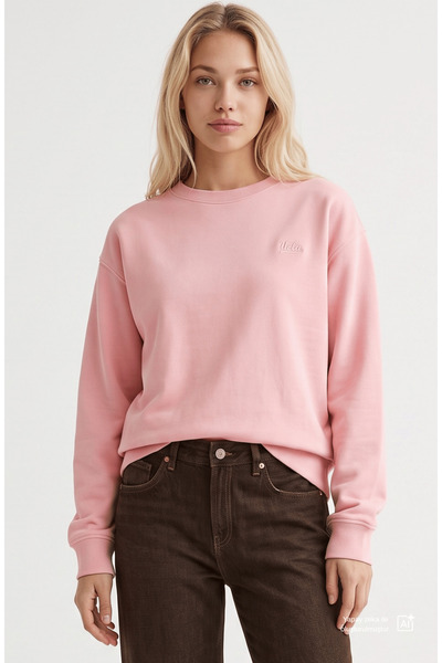 UCLA Sunniva Pink Crew Neck Embroidered Loose Fit Women's Sweatshirt