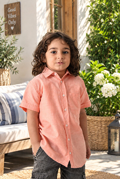 Banadamoda Boy's Short Sleeve Basic Shirt