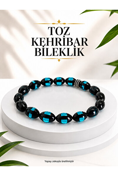 QELA COLLECTION Toz Kehribar Bileklik Erkek Kadın Şık Tasarım Günlük Kullanım...