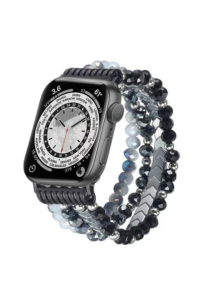 Choice 38mm 40mm 41mm black Beaded Compatible Apple Watch Band 38 40 41 42 44...