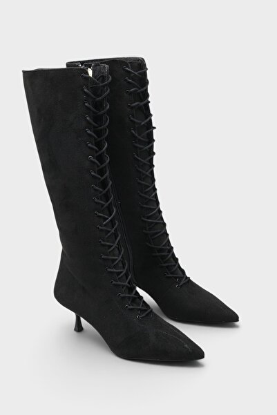 Capone Outfitters Suzanne Pointed Toe Lace-Up Side Zipper Stylish Women's Boo...