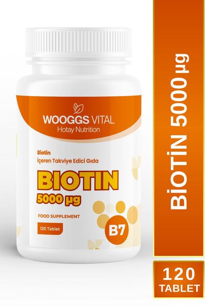 Hotay Nutrition Wooggs Vital Supplemental Food Containing Biotin 5000 Μg (Vitamin B7) – 120 Tablets