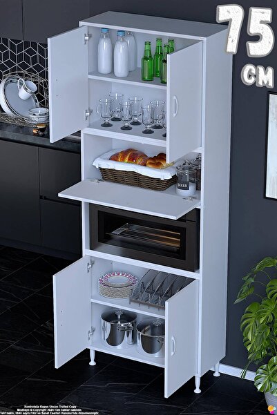 Eliusta Işıl 75 cm Mikrodalga/Fırın Dolabı Kapaklı Orta Bölmeli Çok Amaçlı Ki...