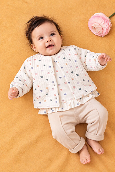 Rocha Baby طقم روشاكا للفتيات الصغيرات مكون من 3 قطع بتفاصيل جيوب على شكل قلب...