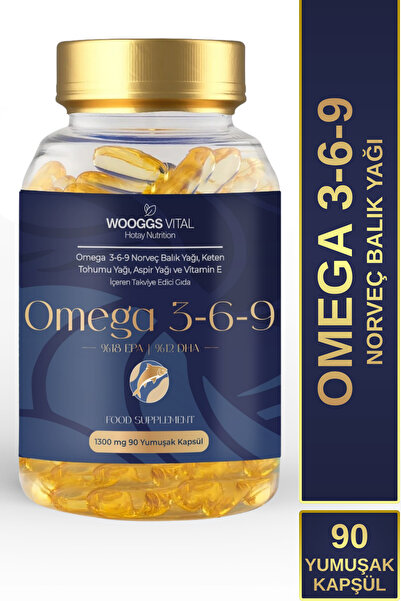 Hotay Nutrition Wooggs Vital Omega 3,6,9 Norveç Balık Yağı Keten Tohumu Yağı ...