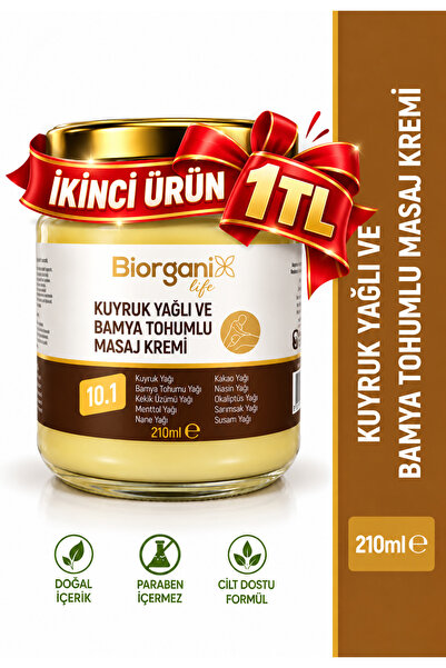 BiorganixLife Kuyruk Yağı Kremi Bamya Tohumu Yağlı 210 ml
