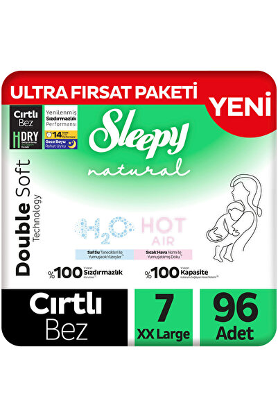 Sleepy Natural Double Soft Ultra Fırsat Paketi Bebek Bezi 7 Numara Xxlarge 96...