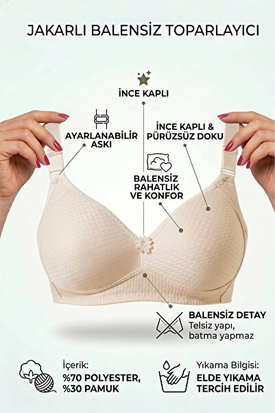 Ebru Jakarlı Balensiz Silikonlu Sütyen