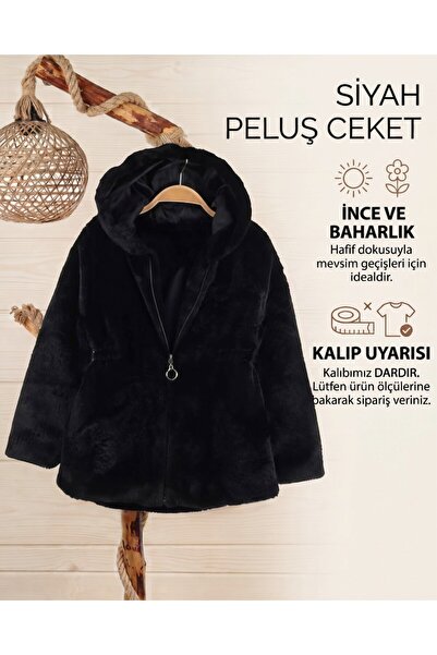 voyyo kids baby Kız Çocuk İçi Astarlı Peluş Kapüşonlu Mont (6-15 Yaş) DAR KAL...