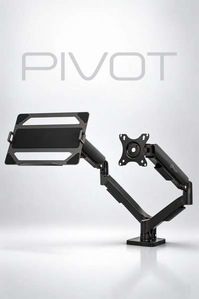 Pivot 17-32" Dual Arm Monitor Arm + 14-17.3" Laptop Holder Set 2X9 kg Vesa Co...