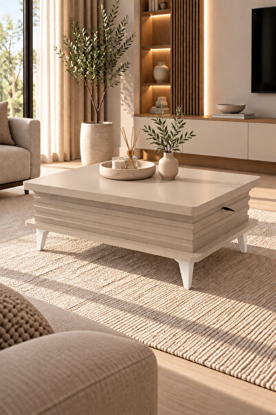 Lisso Home Line Sihirli Orta Sehpa Açılır Mekanizmalı Kumbeji 90x60, H: 36