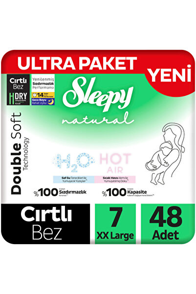 Sleepy Natural Double Soft Ultra Paket Bebek Bezi 7 Numara Xxlarge 48 Adet
