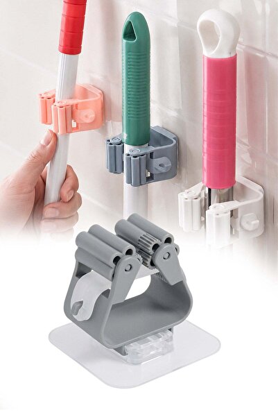 omilife Yapışkanlı Mop Askısı Süpürge Paspas Tutucu Duvar Organizer Düzenleyi...