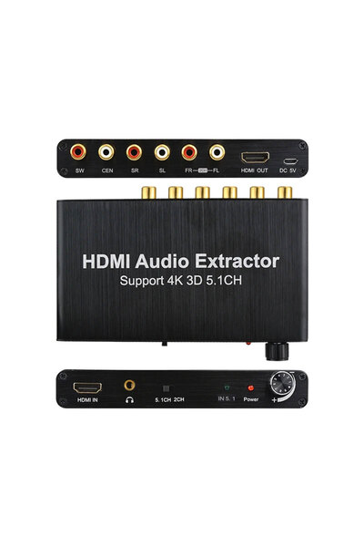 KEEPRO HDMI 5.1 4K 3D Coaxial to Rca Ac3/Dst Digital Analog Audio Converter