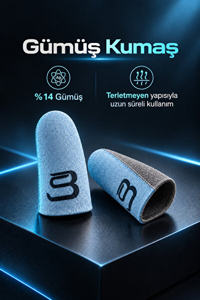 Bhave Kutusuz Hybrid Parmaklık-1 Çift-mavi-pubg Parmak Eldiveni - Ter Geçirme...