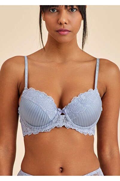Amarelle Σουτιέν Paris Grey Blue Lace με ενίσχυση - Push Up, με μπανέλες και ...